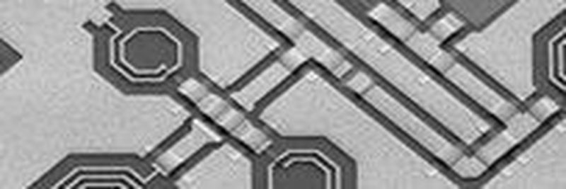 This is a SEM image of gallium nitride MMICs.