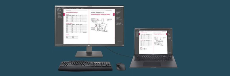 LGs Homeoffice-Bundle: Die Premium-Notebooks LG Gram 16 oder 17 und der 27-Zoll-Monitor 27UK670-B mit 4K-Auflösung.