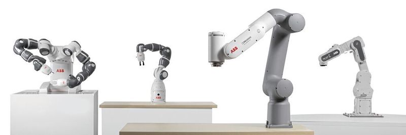 Die neuen Cobot-Familien GoFa und Swifti ergänzen das bisherige Cobot-Angebot von ABB, bestehend aus dem Zweiarm-Roboter YuMi und der einarmigen YuMi-Variante.