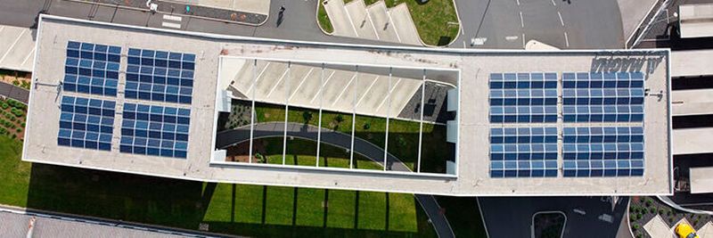 Solar panels atop Magna’s Graz, Austria facility are one example of the company’s sustainability efforts.