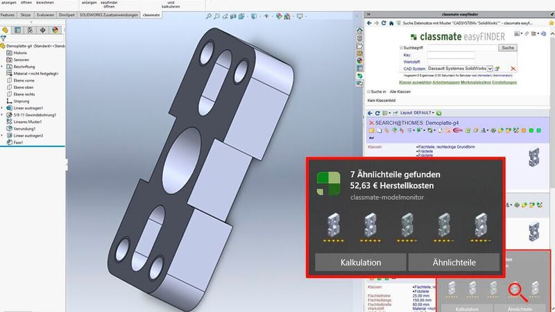 Wer sucht, der findet: Mit dem Model Monitor im Classmate Easy-Finder finden Konstrukteure effiziente Konstruktionswerkzeuge.