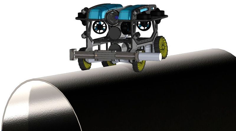Geplanter Inspektionsroboter auf Basis eines Blue ROV 2.