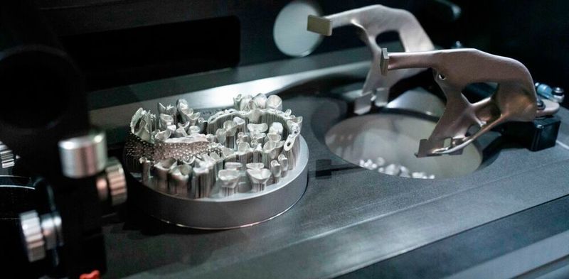 Bei der Multiplate-Funktion schiebt das Beschichter-Werkzeug die Substratplatte nach dem Druck automatisch in den Überlaufbehälter. Vier Platten lassen sich am Stück bedrucken.