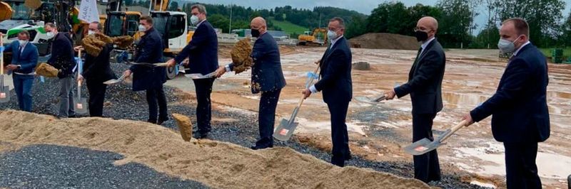 Spatenstich für die Wasserstofferzeugungsanlage in Wunsiedel mit Ministerpräsident Markus Söder.