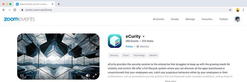Zoom Events ist eine der neuen Produktintegrationen in die Zoom-Plattform.