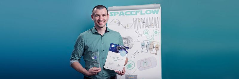 Jan Girschik erzielt mit »SpaceFlow« beim europaweiten Innovationswettbewerb »INNOspace Masters« einen dritten Platz.