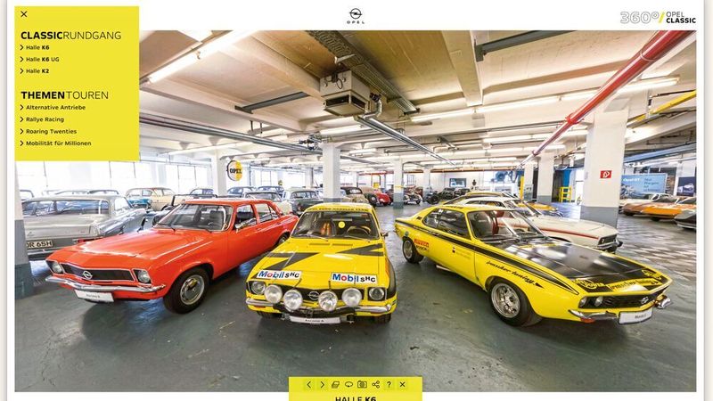 Ab sofort können Fans der Marke Opel auch virtuelle Rundgänge durch die umfangreiche Classic-Sammlung unternehmen.