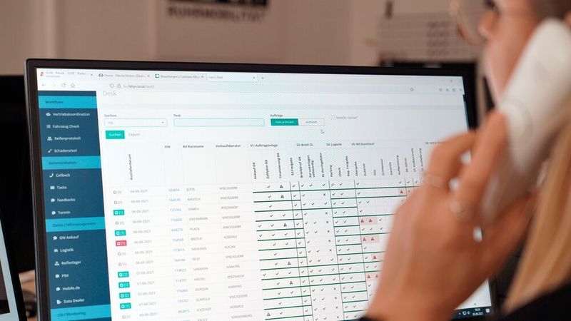 Das selbst entwickelte Dispo-Tool ist das zentrale Programm für alle Abteilungen, die in den Vertriebsprozess involviert sind.