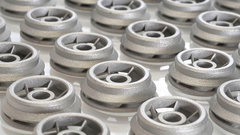Mit der Binderjet-3D-Drucktechnologie von Exone hergestellte Metallteile.