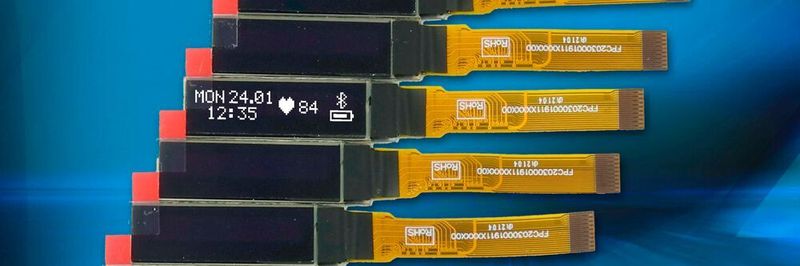 Micro-OLED-Displays: Sie sind 1,3 mm dick und mit einem Flexkabel ausgestattet.
