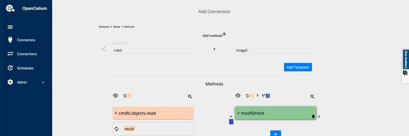 Der OpenCelium Connection Wizard führt Schritt für Schritt durch das Schnittstellen-Mapping zwischen Quell- und Zielsystem.