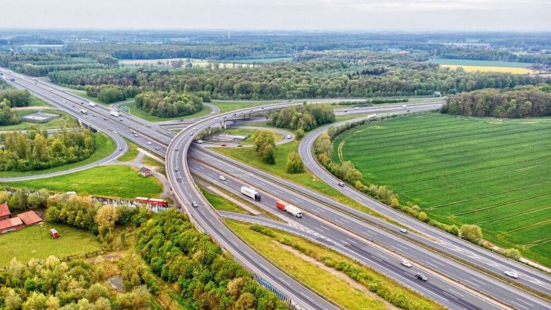 Das Autobahnkreuz Münster-Süd an der A1.