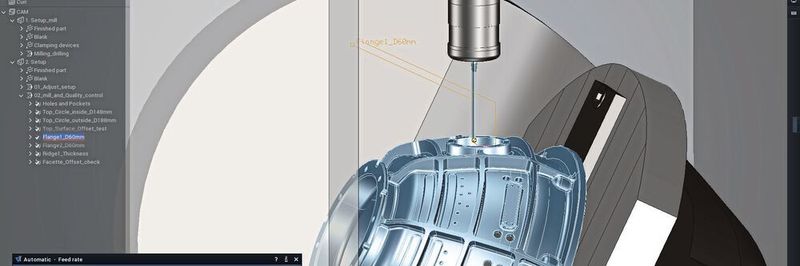 Kollisionen vermeiden: Mithilfe eines digitalen Zwillings prüft die Software vorab virtuell sämtliche Bewegungen von Achsen, Werkstücken und Werkzeugen im Arbeitsraum der CNC-Maschinen.