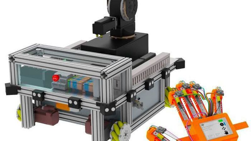 Der Gewinner 2020: Mit einem flexiblen Handschuh soll ein mobiler Roboter intuitiv über Gesten gesteuert werden.