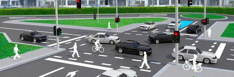 Mit Augmented Reality werden den Testpersonen Fußgänger und Fahrradfahrerinnen simuliert.