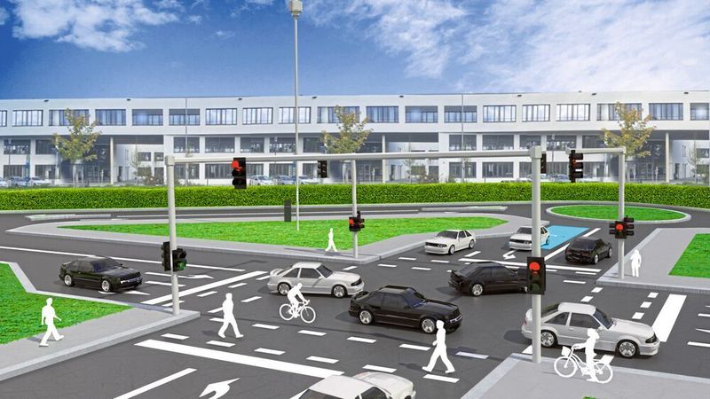 Mit Augmented Reality werden den Testpersonen Fußgänger und Fahrradfahrerinnen simuliert.