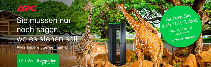 Die Racks von APC by Schneider Electric sind so flexibel einsetzbar – sie könnten sogar in einem Giraffengehege stehen.