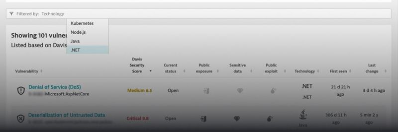 Nach Java, Kubernetes-Plattform und Node.js unterstützt Dyntrace Application Security nun auch das .NET-Framework.