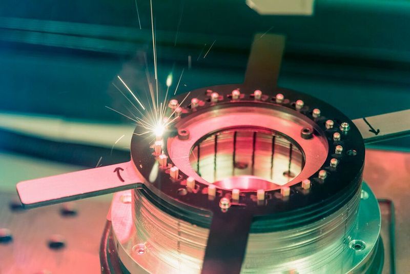 Fertigung von Elektromotoren — Laser-Technik von Trumpf beim Schweissen von Hairpins.