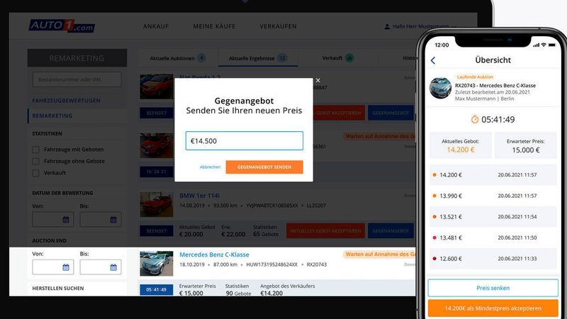 Nach der Auktion kommt die Verhandlung: Auto1.com hat einen digitalen Verhandlungskanal für Einlieferer und Höchstbietende geöfffnet.