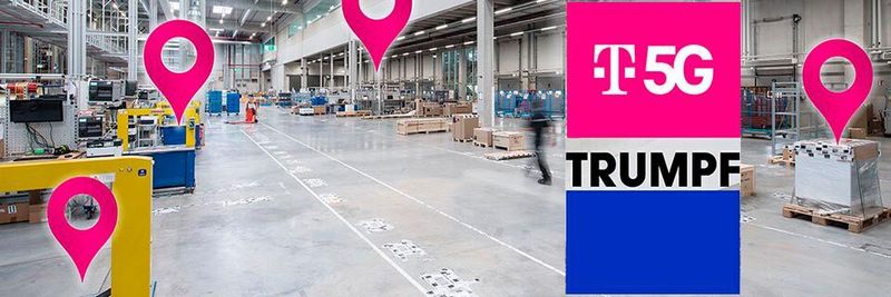 Telekom und Trumpf kooperieren im Bereich Ortungssysteme für die vernetzte Industrie.