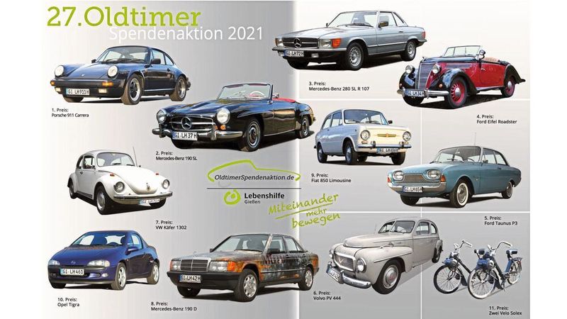 Jede Menge tolle Oldtimer und weitere Preise gibt es auch in diesem Jahr bei der Oldtimer-Spendenaktion der Lebenshilfe Gießen zu gewinnen.