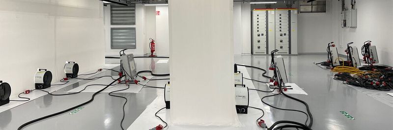 Wie können Rechenzentren nachhaltiger wirtschaften? Das ist das Thema des ersten Live-Events der German Datacenter Association (GDA) gewesen. Das Bild zeigt eine Lastsimulation aus dem neuen Rechenzentrum von Spacenet.