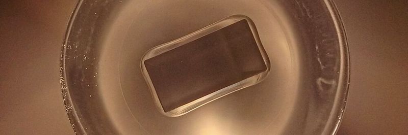 Glasfaser mit rechteckiger Kerngeometrie.