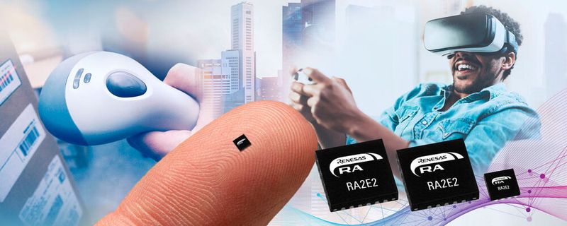 Die winzigen RA2E2-Mikrocontroller von Renesas takten mit 48 MHz. Der Hersteller verspricht eine extrem niedrigen Stromaufnahme – ideal für IoT-Edge-Produkte.