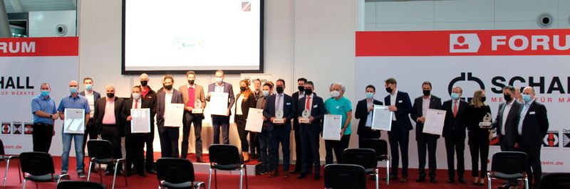 Sieger und Nominerte des „Blechexpo Awards“ 2021! Die Verleihung fand am ersten Messetag in Stuttgart statt.