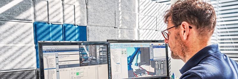 SwissDrives unterstützt Kunden von der Planung bis zur fertigen Applikation. Bereits vor der eigentlichen Entwicklung der Software wird die Machbarkeit des Anwendungsfalls mittels modernster 3D-Simulation
überprüft.