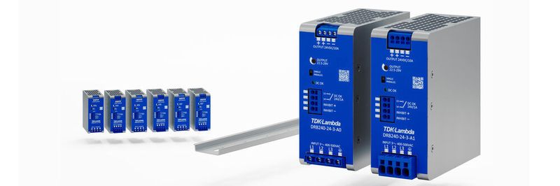 DIN-Schienen-Netzgeräte: die DRB-Serie wurde nun um Modelle mit dreiphasigem AC-Eingang erweitert.
