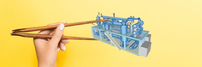 Ammoniak-Synthese im Griff: Mit solchen Kompaktanlagen wollen die japanischen Entwickler die Produktion vor Ort bringen.