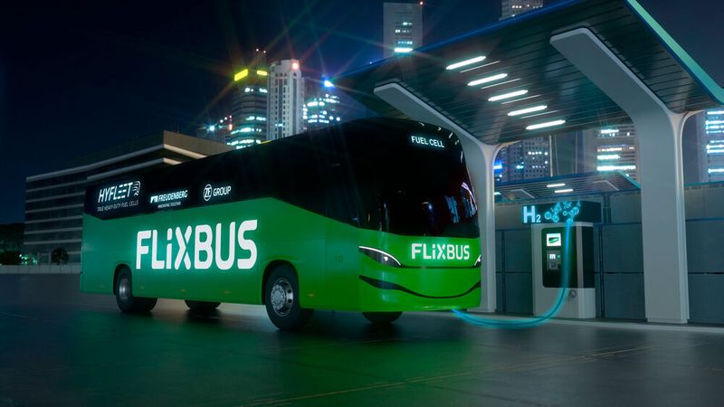 Könnte bald schon Realität werden: Gemeinsam mit ZF und dem Technologiezulieferer Freudenberg arbeitet Flixbus am Umstieg auf Wasserstoffmobilität.