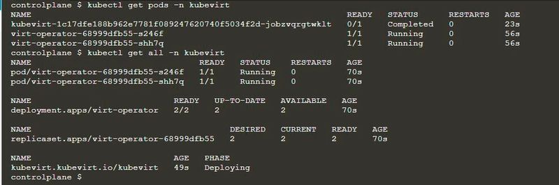 Kubevirt in Kubernetes installieren und überprüfen.