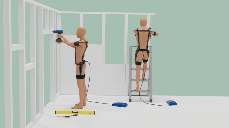 So könnte das Exoskelett im Einsatz aussehen.