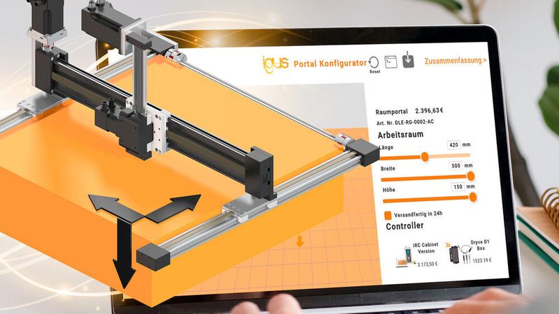 Mit dem Drylin Portalkonfigurator will Igus die Hürde für den Einstieg in die Automatisierung senken.