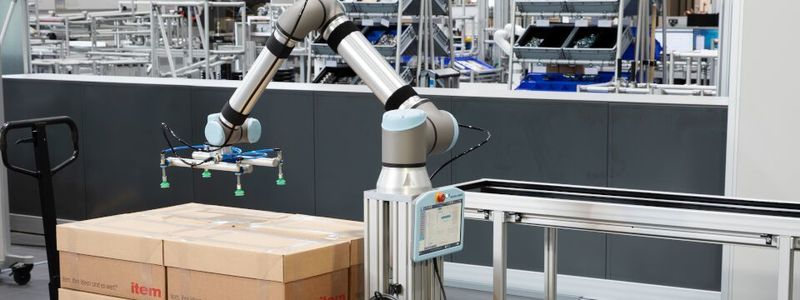 Wie hier bei der Palettierung oder bei anderen Standardaufgaben in der Industrie – Cobots sorgen in zahlreichen Bereichen für die Entlastung ihrer menschlichen Kollegen.