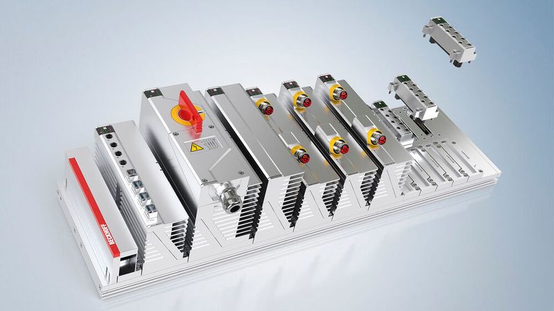 Mit der Aluminium-Baseplate und den aufgesteckten Funktionsmodulen aus den Bereichen IPC, I/O, Motion, Relay und System soll das neue MX-System eine schaltschranklose Automatisierung ermöglichen.