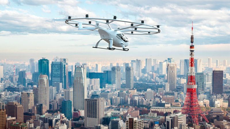 Im Personentransport wird sich Volocopter vor allem auf Megacities wie hier im Bild Tokio als Ziemärkte fokussieren.