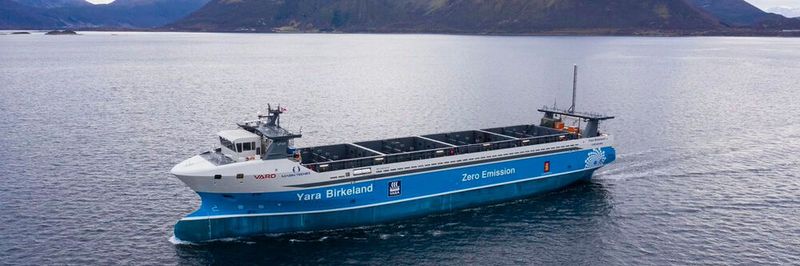 Die Yara Birkeland: auf dem Weg nach Norwegen.