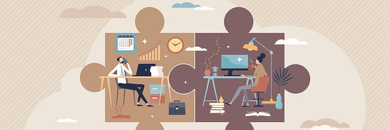Vom Büro ins Homeoffice und wieder zurück: Das Hin und Her sogenannten hybriden Arbeitens stellt die Unternehmens-IT vor besondere Herausforderungen.