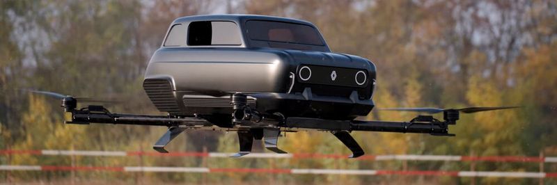 Der R4 als Quadrokopter: Zum 60. Geburtstag geht die Legende auf Rädern nun in die Luft. Mit dem AIR4 hat Renault gemeinsam mit dem Designzentrum TheArsenale ein futuristisches Showcar geschaffen, das statt auf Reifen auf vier Doppelpropeller setzt.