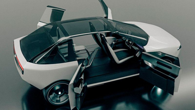 Renderings von Vanarama sollen anhand von eingereichten Patenten zeigen, wie ein Auto von Apple aussehen könnte.