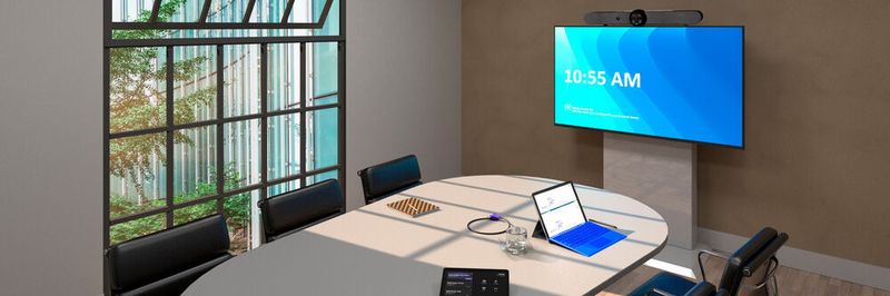 Mit dem Ausstattungskit „Ricoh Meeting Spaces“ können Konferenzräume schnell eingerichtet werden.