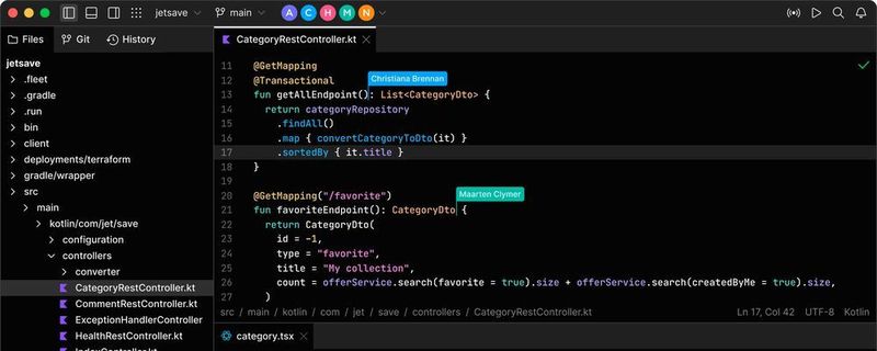 Dank der verteilten Architektur von Fleet können Development-Teammitglieder simultan an einem Projekt und in den Quellcode-Dateien arbeiten.