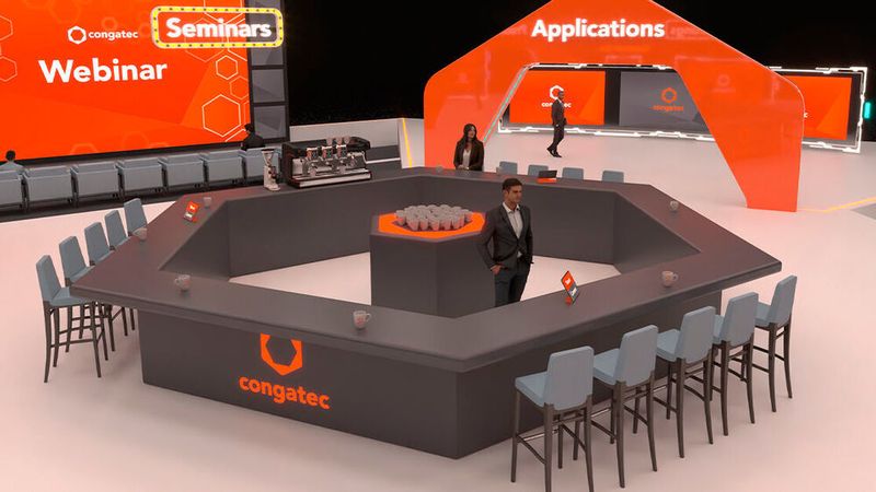 Auf dem virtuellen Messestand von Congatec sollen Interessierte auch per Chat mit Mitarbeitern ins Gespräch kommen können.