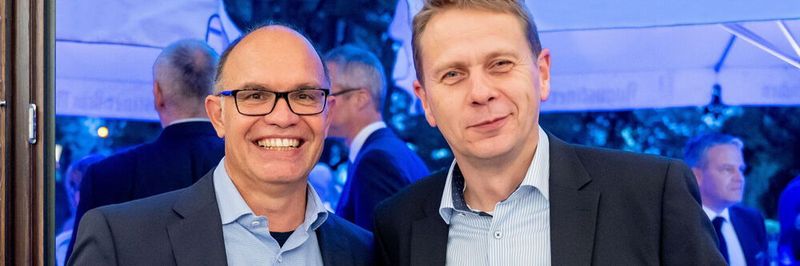 Die Sprecher des neuen BVMed-Fachbereichs Fach- und Großhandel, Marcus Simon (l.) und Helmut Krebber auf dem BVMed-Herbsttreff 2021