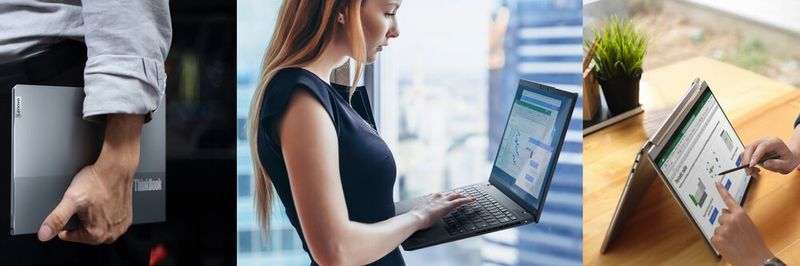 Neben neuen Yoga-Modellen wie dem Premium-Convertible Yoga 9i präsentiert Lenovo zur CES diverse Thinkpads und Thinkbooks für den professionellen Einsatz.