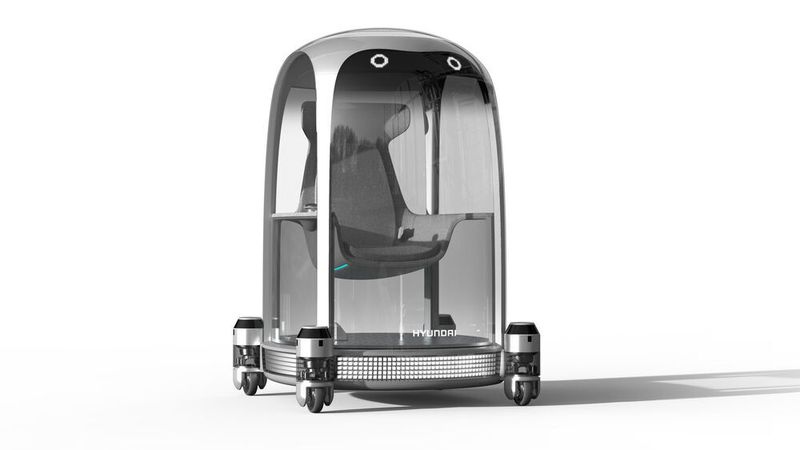 Der kleine Roboter erinnert ein wenig an eine Seilbahnkabine.